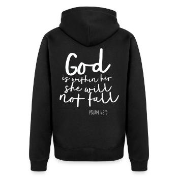 Psalm Gift God Bible Jesus Gospel Christ - Unisex Premium Organic Zip Hoodie - black - Back - Nico (187cm)