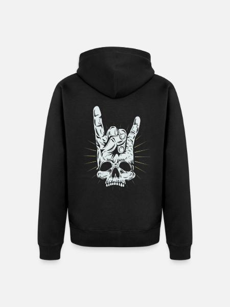 Rocking hand - Unisex Premium Organic Zip Hoodie - black