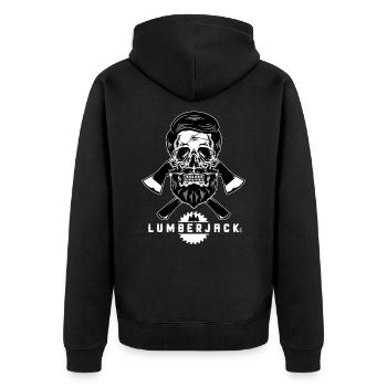 Lumberjack - Unisex Premium Organic Zip Hoodie - black - Back - Nico (187cm)