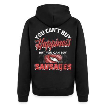 Saucisses Fleischser Saucisse - Veste à capuche bio Premium Unisexe - noir - Dos - Nico (187cm)