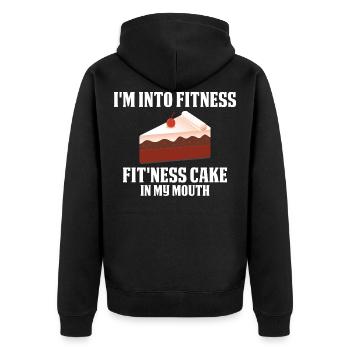 Cheat Day Süßer Kuchen Lustiges Gymnastik Geschenk - Unisex Premium Bio Zip Hoodie - Schwarz - Hinten - Nico (187cm)