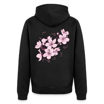 Fleur japonais cadeau cool - Veste à capuche bio Premium Unisexe - noir - Dos - Nico (187cm)