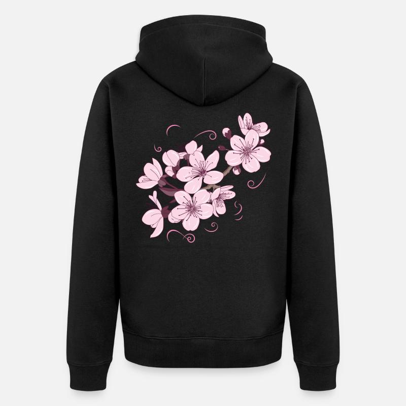 Fleur japonais cadeau cool - Veste à capuche bio Premium Unisexe - noir