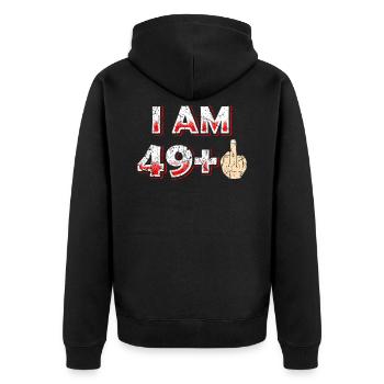50 Geburtstag Happy Birthday 50 Jahre - Unisex Premium Bio Zip Hoodie - Schwarz - Hinten - Nico (187cm)