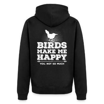 Oiseaux moineau - Veste à capuche bio Premium Unisexe - noir - Dos - Nico (187cm)