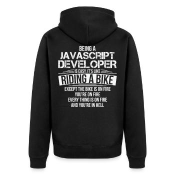 Beruf Computer Geeks Lustiges Geschenk - Unisex Premium Bio Zip Hoodie - Schwarz - Hinten - Nico (187cm)