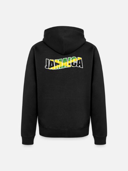 jamaica - Unisex Premium Organic Zip Hoodie - black