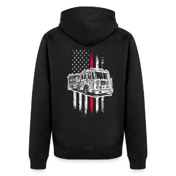pompiers - Veste à capuche bio Premium Unisexe - noir - Dos - Nico (187cm)