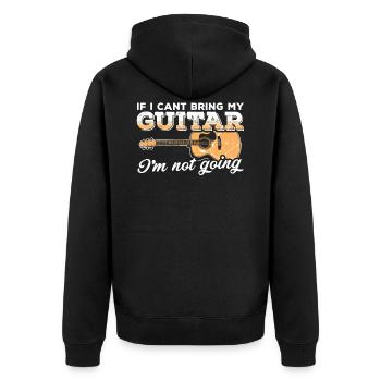 Gitarre - Unisex Premium Bio Zip Hoodie - Schwarz - Hinten - Nico (187cm)