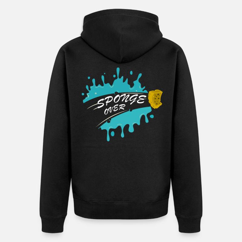 SPONGE OVER DENGLISCH - Unisex Premium Organic Zip Hoodie - black