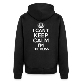 Patron Garder le calme Cadeau Cool - Veste à capuche bio Premium Unisexe - noir - Dos - Nico (187cm)