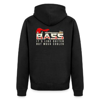 Bassist guitar music - Unisex Premium Organic Zip Hoodie - black - Back - Nico (187cm)