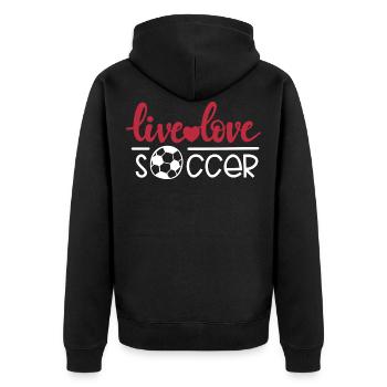 Cadeau de gardien de but de football live love - Veste à capuche bio Premium Unisexe - noir - Dos - Nico (187cm)