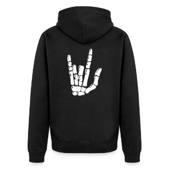 Rock N Roll Bone Hands Punks Cool GIft - Unisex Premium Organic Zip Hoodie - black - Back - Nico (187cm)