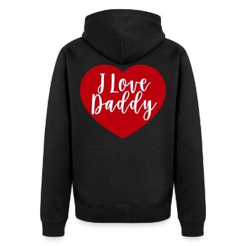 I love daddy poison - Unisex Premium Organic Zip Hoodie - black - Back - Nico (187cm)