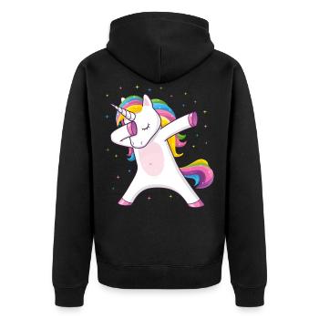 Dabbing Licorne Idée cadeau Dabbing Unicorn - Veste à capuche bio Premium Unisexe - noir - Dos - Nico (187cm)