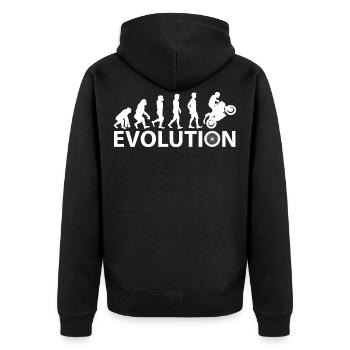 Le singe de l’évolution au motorbiker Cadeau amusant - Veste à capuche bio Premium Unisexe - noir - Dos - Nico (187cm)