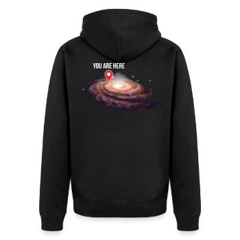 Univers Emplacement dans la galaxie Cadeau cool - Veste à capuche bio Premium Unisexe - noir - Dos - Nico (187cm)