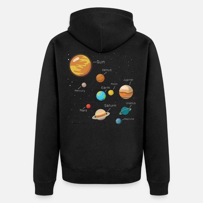 Universe Planet Galaxy Comic Cool Gift - Unisex Premium Organic Zip Hoodie - black