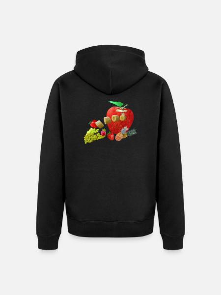 fruit - Unisex Premium Organic Zip Hoodie - black