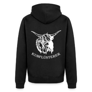 Cow cows beef farmer farmer cow whisperer gift - Unisex Premium Organic Zip Hoodie - black - Back - Nico (187cm)
