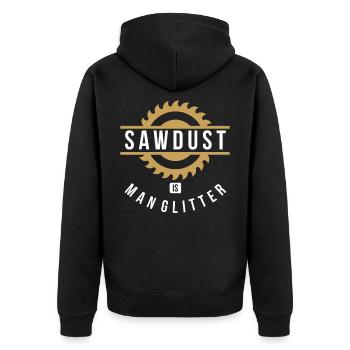 Woodworker lumberjacks Gifts - Unisex Premium Bio Zip Hoodie - Schwarz - Hinten - Nico (187cm)