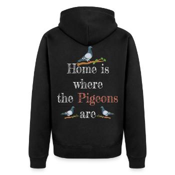Pigeon colombophile tshirt pigeons race pigeons voyageurs - Veste à capuche bio Premium Unisexe - noir - Dos - Nico (187cm)