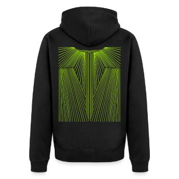 conception d'abeille vert néon - Veste à capuche bio Premium Unisexe - noir - Dos - Nico (187cm)