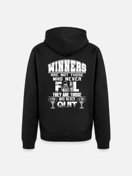 Badminton - Unisex Premium Bio Zip Hoodie - Schwarz