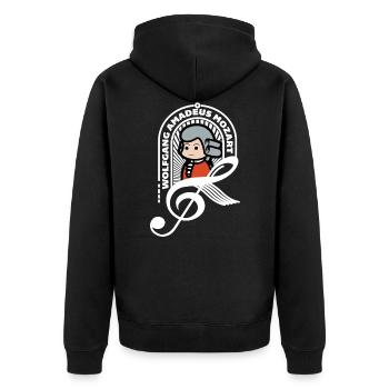 Mozart Doux Portrait Note Blanc Cadeau cool - Veste à capuche bio Premium Unisexe - noir - Dos - Nico (187cm)