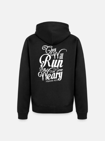 Christians they will run gift - Unisex Premium Organic Zip Hoodie - black