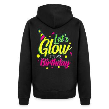 Birthday Colorful Rays Glow Colors Celebrate - Unisex Premium Organic Zip Hoodie - black - Back - Nico (187cm)