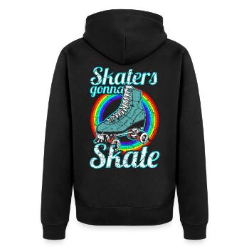 Roller Skating Roller Skate 80's Trend Roller Disco - Unisex Premium Organic Zip Hoodie - black - Back - Nico (187cm)