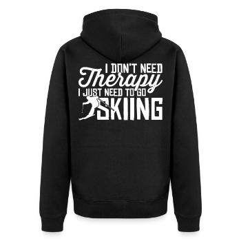 Le ski est une meilleure thérapie des sports d’hiver - Veste à capuche bio Premium Unisexe - noir - Dos - Nico (187cm)