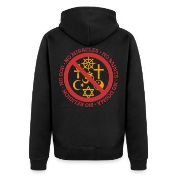 Athée Dieu miracle Saint Dog cycle cadeau - Veste à capuche bio Premium Unisexe - noir - Dos - Nico (187cm)