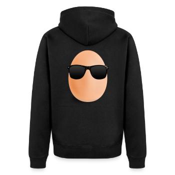 World Record Egg - Unisex Premium Bio Zip Hoodie - Schwarz - Hinten - Nico (187cm)