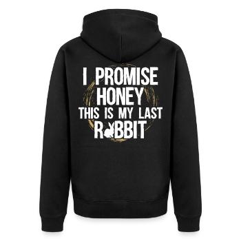 Rabbit I swear last Funny gift - Unisex Premium Organic Zip Hoodie - black - Back - Nico (187cm)