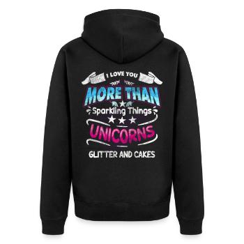 Licorne - Veste à capuche bio Premium Unisexe - noir - Dos - Nico (187cm)