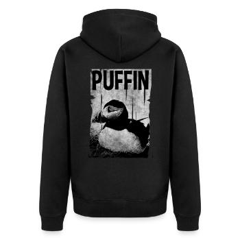 Puffin Puffin Puffin - Unisex Premium Organic Zip Hoodie - black - Back - Nico (187cm)