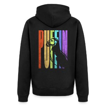 Puffin Island Papagei Taucher Vogel Nord Geschenk - Unisex Premium Bio Zip Hoodie - Schwarz - Hinten - Nico (187cm)