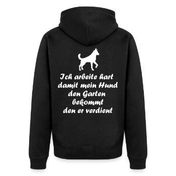 Hunde, Hundesprüche - Unisex Premium Bio Zip Hoodie - Schwarz - Hinten - Nico (187cm)