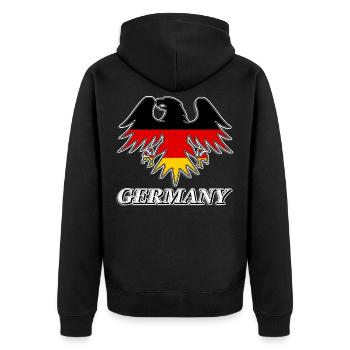 germany eagle t-shirt german flag tshirt tee - Unisex Premium Organic Zip Hoodie - black - Back - Nico (187cm)