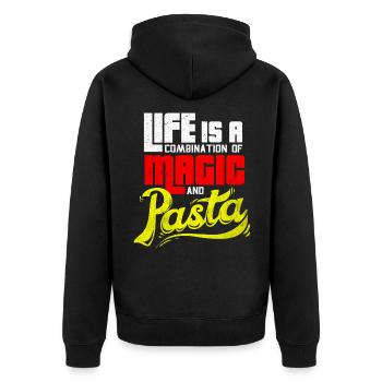 Pasta - Unisex Premium Organic Zip Hoodie - black - Back - Nico (187cm)