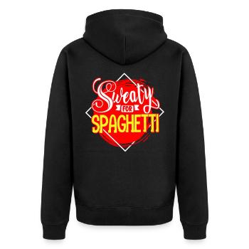 Pâtes Spaghetti FSM Italie Pâtes Pesto Koch - Veste à capuche bio Premium Unisexe - noir - Dos - Nico (187cm)