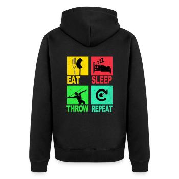 Speerwerfen Antike Griechenland Athlet Speer - Unisex Premium Bio Zip Hoodie - Schwarz - Hinten - Nico (187cm)