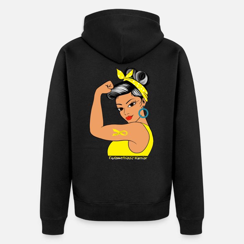 Sensibilisation aux guerriers de l'endométriose - Veste à capuche bio Premium Unisexe - noir