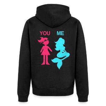 Meerjungfrau - Unisex Premium Bio Zip Hoodie - Schwarz - Hinten - Nico (187cm)