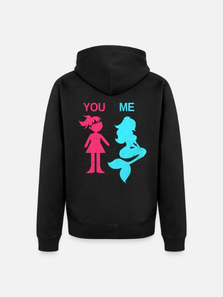 Mermaid - Unisex Premium Organic Zip Hoodie - black