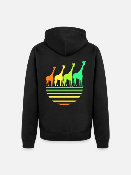 Giraffe - Unisex Premium Organic Zip Hoodie - black