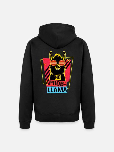 Lama - Unisex Premium Organic Zip Hoodie - black